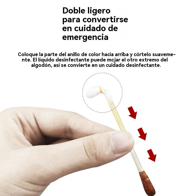 🔥❤️【Compra 1 y llévate 1 gratis】Hisopos de algodón desinfectantes con yodo, hisopos de algodón desechables para desinfección y limpieza de heridas