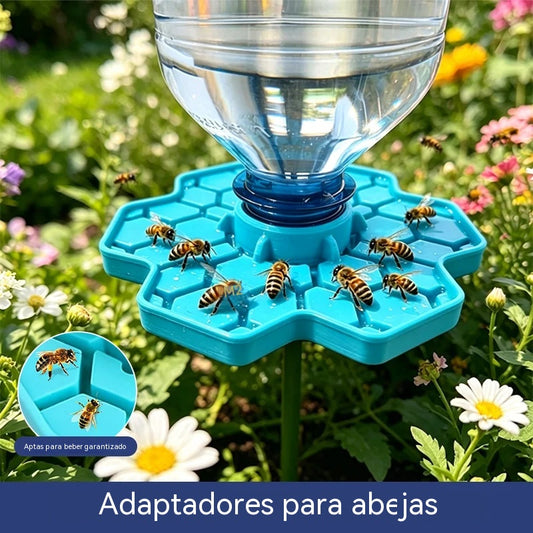 【4 piezas】Bebederos para abejas con diseño de panal y estaca – Dispensador de agua automático antiahogamiento para jardín