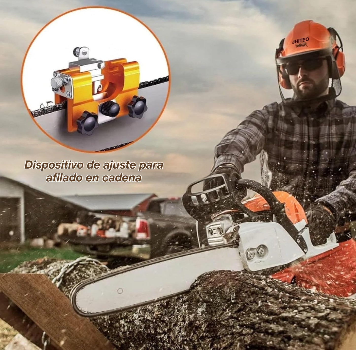 🧰【Compre 1 y obtenga 1 gratis】 Amoladora de cadena de motosierra, amoladora de rotación manual de cadena de motosierra