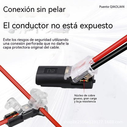 🥳 ¡50% de descuento! ⏰ 【1000 unidades en stock】 Conector de doble cable con hebilla de bloqueo, cierre de seguridad, antideslizante
