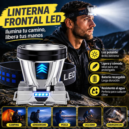 🔥Linterna frontal recargable de alta potencia súper brillante