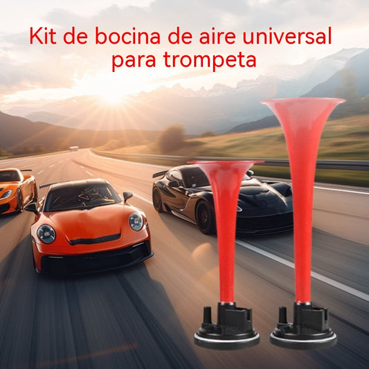 📯🚗 Kit de bocina de aire universal de doble trompeta – 115 dB, 12 V, kit de instalación completo 🔊