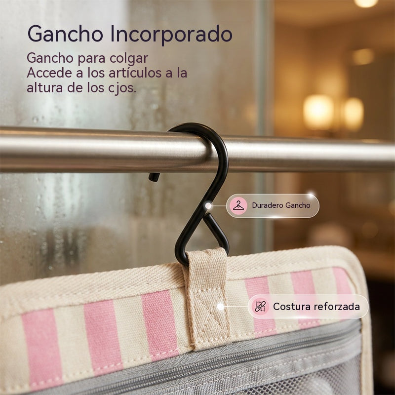 Neceser colgante | 4 compartimentos con gancho para viajes