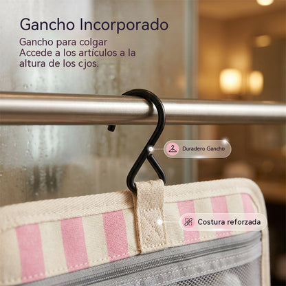 Neceser colgante | 4 compartimentos con gancho para viajes