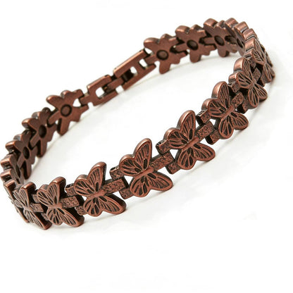 Pulsera magnética de cobre con mariposa ajustable Elegante, cómoda y perfecta para cualquier ocasión
