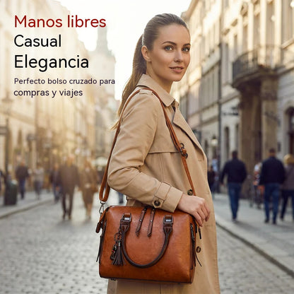 👜Set de 4 bolsos de mano de piel sintética para mujer