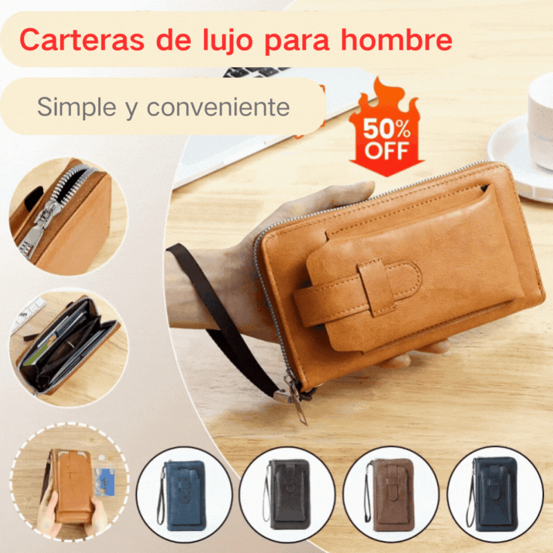 🎉⏰Oferta por tiempo limitado:💼Cartera multifuncional para hombre de cuero genuino hecha a mano de nuevo estilo