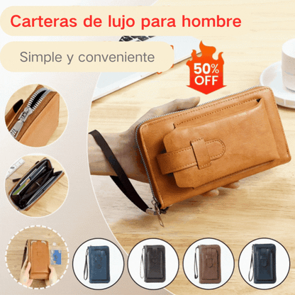 🎉⏰Oferta por tiempo limitado:💼Cartera multifuncional para hombre de cuero genuino hecha a mano de nuevo estilo