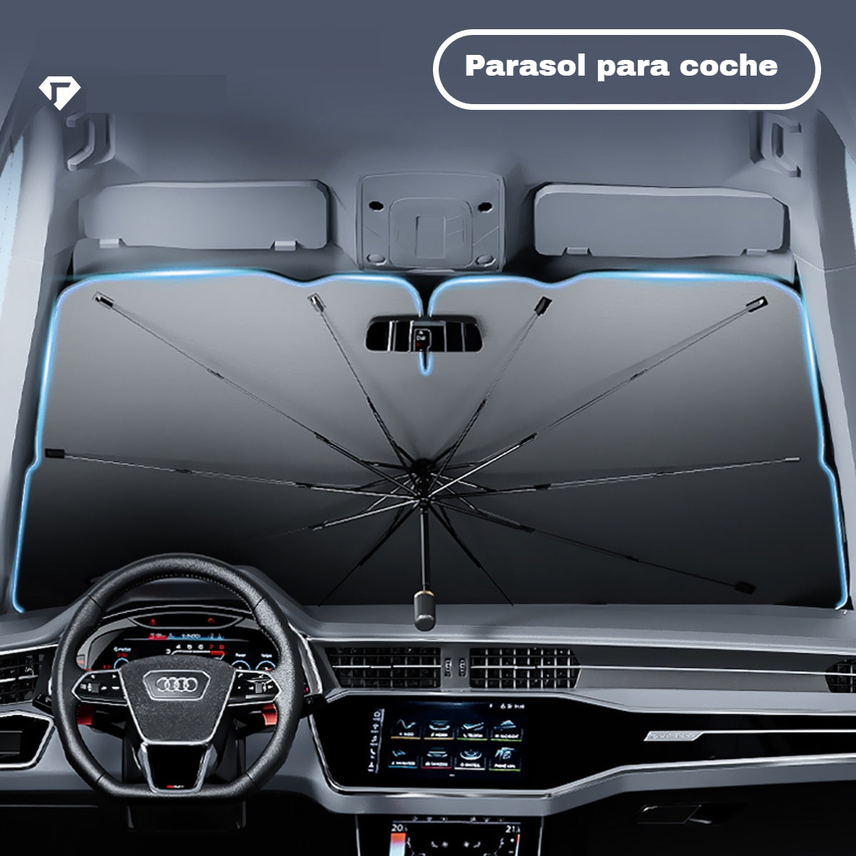 ☀️🚗Parasol plegable para parabrisas de coche (aislamiento térmico)