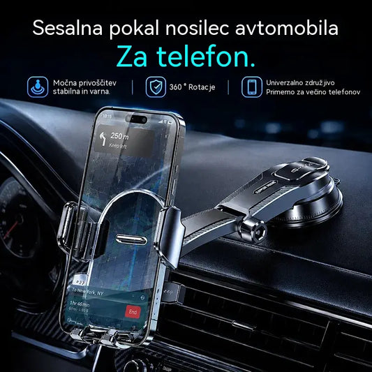 🚗📱 Nosilec za telefon v avtomobilu z dvojnim priseskom | 400× bolj stabilen, varen oprijem in samodejno zaklepanje