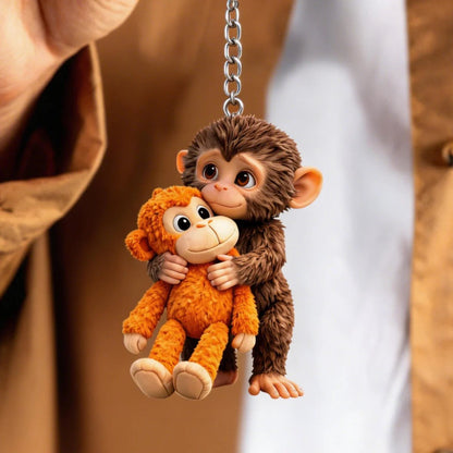 🏆🐵 Llavero de mono 3D Viral Punch 💕🎁Un regalo conmovedor para amantes de los animales, familiares, amigos y seres queridos.