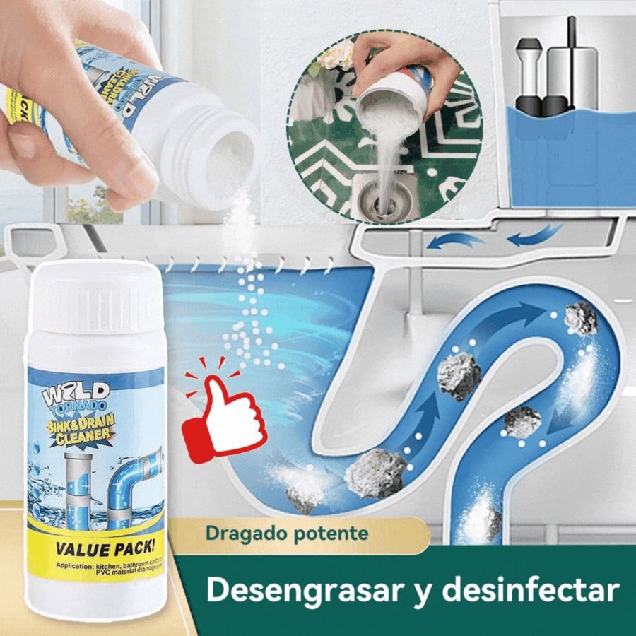 【2 botellas】Limpiador de fregaderos y desagües: espuma de alta densidad a partir de extractos y enzimas en descomposición.