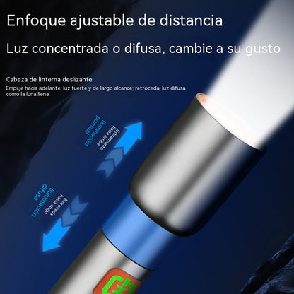 👍👍Linterna de alta intensidad con luz lateral multifuncional, carga rápida tipo C y batería de larga duración.