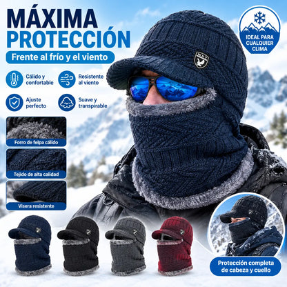 🔥Gorro de lana grueso de una sola pieza, resistente al viento, para exteriores.