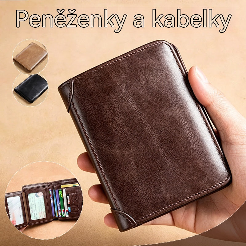 Nová pánská peněženka z pravé kůže s ochranou proti krádeži