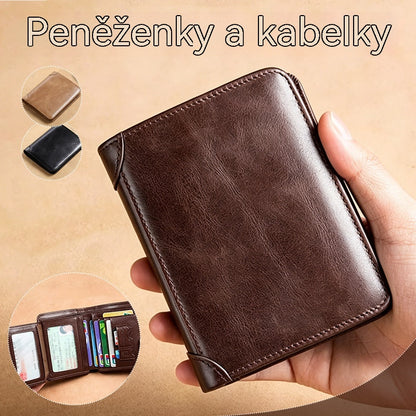 Nová pánská peněženka z pravé kůže s ochranou proti krádeži