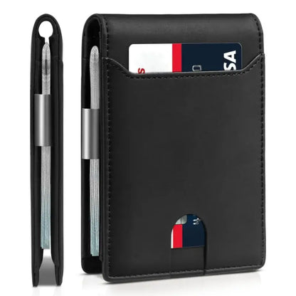 🖤 Cartera RFID de Fibra de Carbono para Hombre – Tarjetero Ultrafino con Clip para Billetes y Múltiples Ranuras