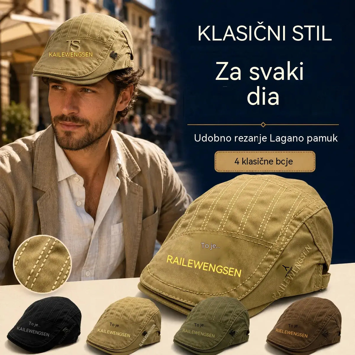 1 komad 23 eura【Vremenski ograničena ponuda】Nova pamučna beretka