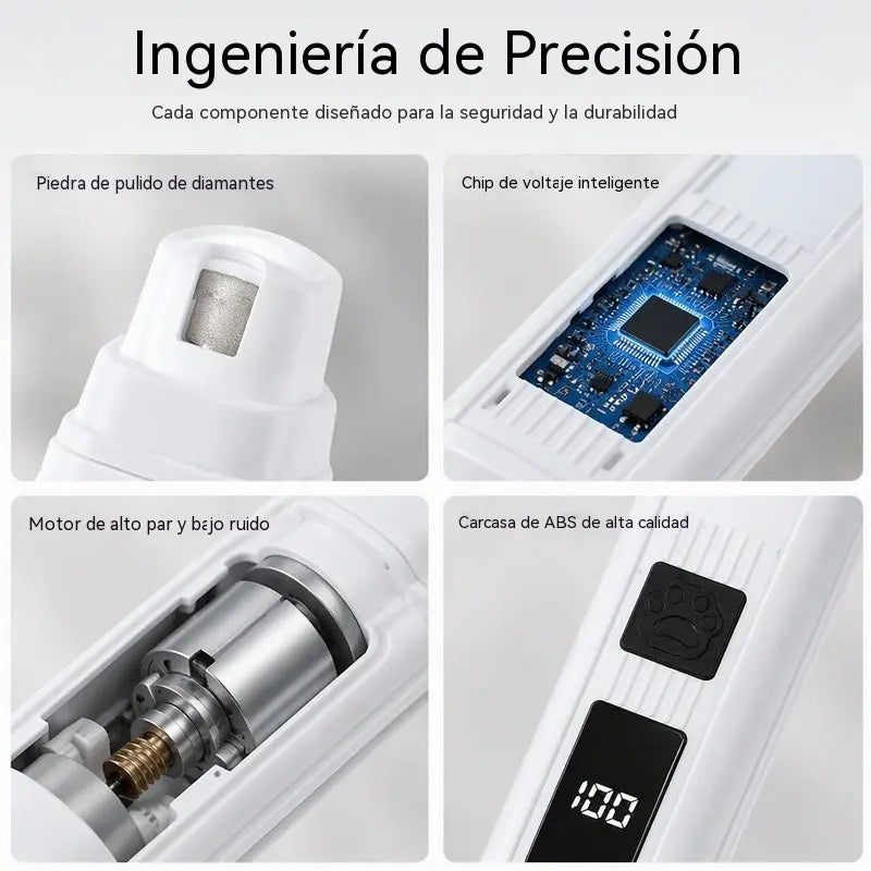 🔥🐱🐶 Lima eléctrica de uñas para mascotas con indicador LED de potencia