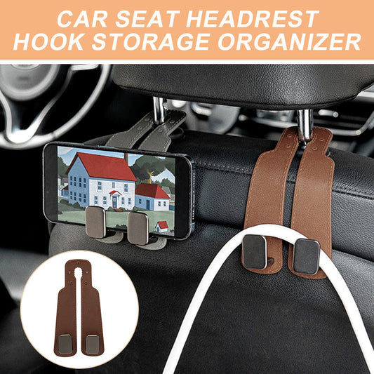 🚗【5 piezas】💯Organizador de almacenamiento duradero para ganchos de reposacabezas de asientos de coche