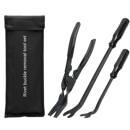 Juego de 3 piezas: Alicates para extraer clips de presión hacia abajo para automóviles, herramientas para extraer e instalar clips.