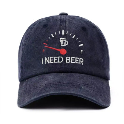 POSLEDNÝ DEŇ S 50% ZĽAVOU - Vyšívaná šiltovka „POTREBUJEM PIVO“ – Unisex pamätná šiltovka