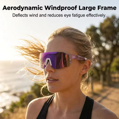 Gafas deportivas de montura grande con protección UV.