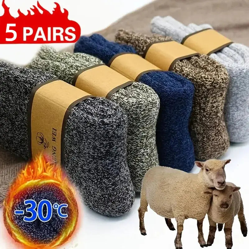 【5 pares】Calcetines cálidos y resistentes a los olores para hombre: con forro polar y material engrosado, absorbentes y resistentes a los olores, cómodos y transpirables para tus pies.