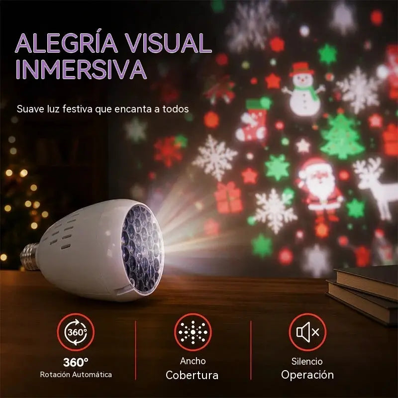 🎅 Vrtljiva božična projekcijska lučka E27 | 16 motivov za zabavo ✨