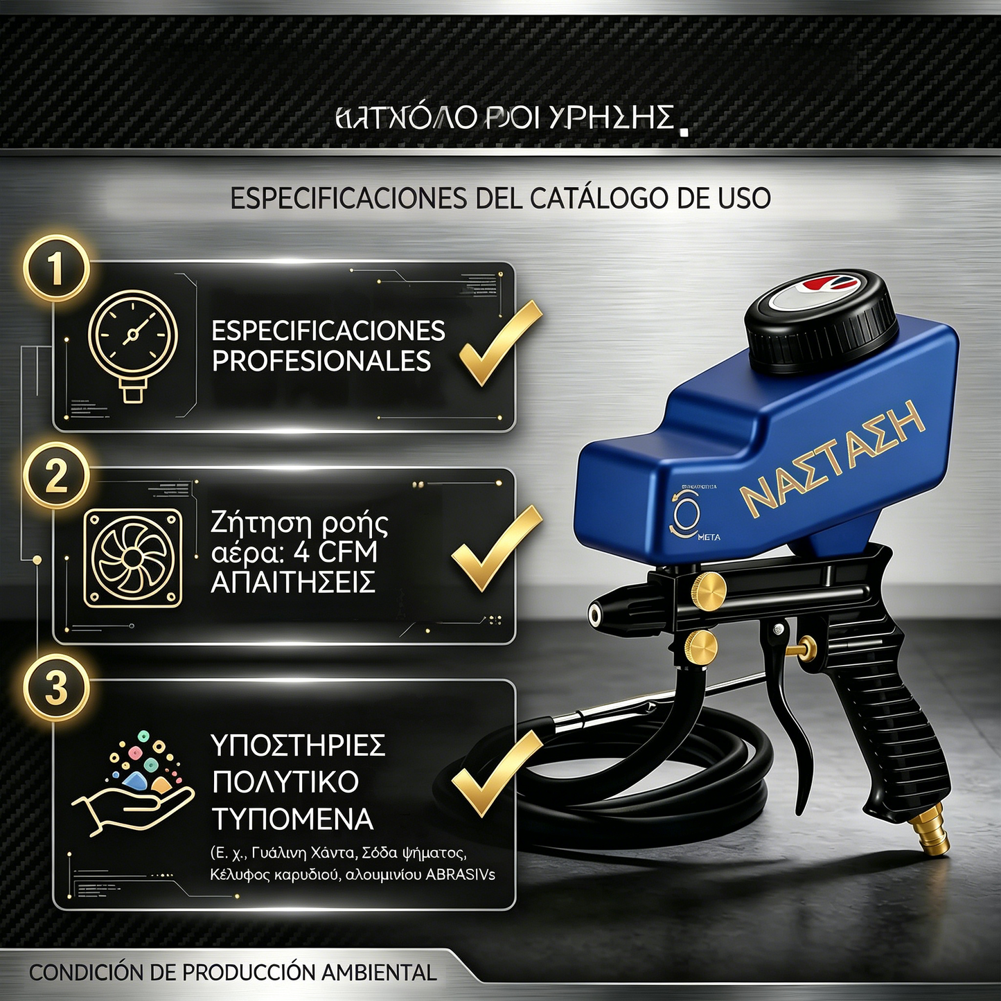 🔫✨ Pistola de chorro de arena portátil alimentada por gravedad: para eliminar óxido, grabar y desbarbar.