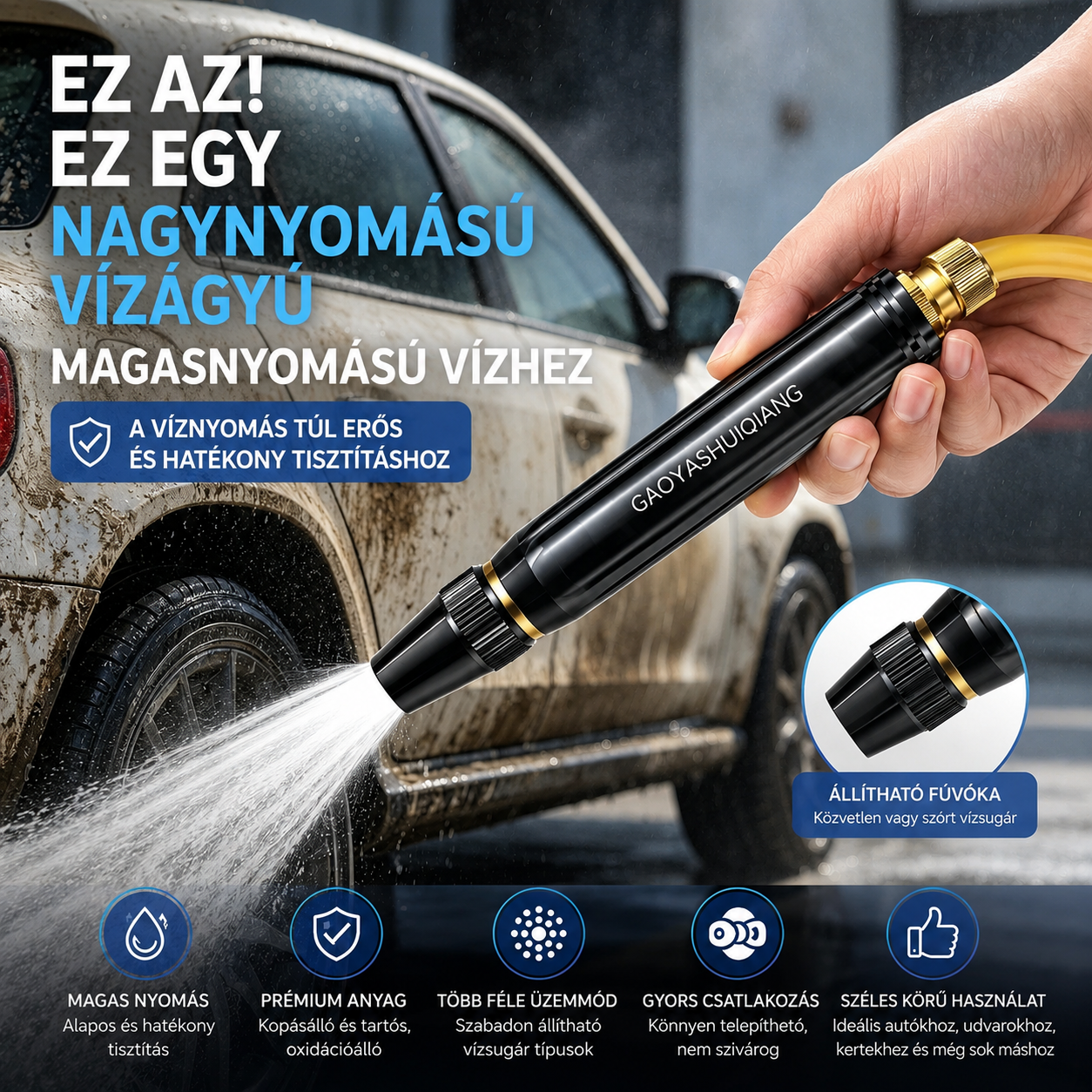 Utolsó nap 55% kedvezménnyel - 【Vásárolj 1-et, kapsz 1-et ingyen】（2 szett）Nagynyomású szórópisztoly otthoni használatra
