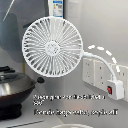 Compra 1 y recibe 1 gratis 🌟¡Dos por solo 29 euros!🔌💨 Mini Ventilador de Enchufe Giratorio 360° – Frescura Potente para Cocina, Baño, Dormitorio y Oficina