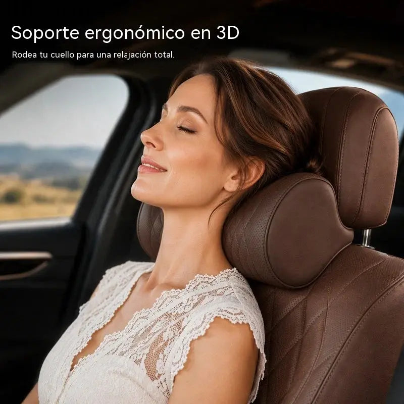 🚗💤 ¡Alivia la fatiga al conducir! Almohada universal de espuma viscoelástica para el cuello y el reposacabezas del coche, cojín ergonómico para viajes largos por carretera.