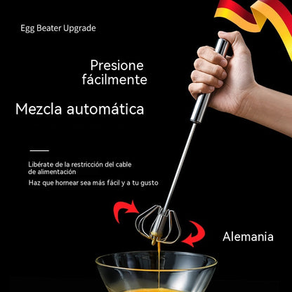 23€【 Conjunto de 2 piezas】Batidor de huevos semiautomático de acero inoxidable