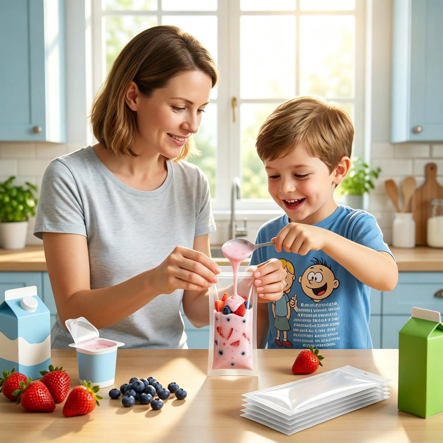 💖【100 unidades】por solo 24 euros🍦🍓Bolsas desechables para hacer paletas heladas caseras con hielo picado apto para alimentos.