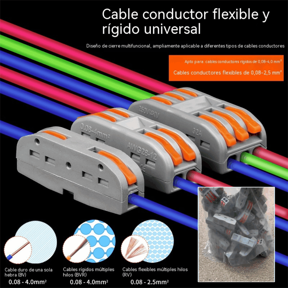 【50% OFF】🔥¡Reducción de precio promocional!⏳⏳【30 piezas】Conector de cable eléctrico multifuncional