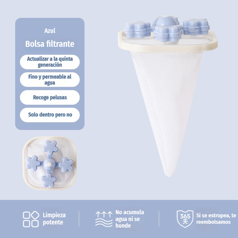 🌀【6 piezas】Filtro Flotante para Lavadora – Atrapa Pelusas, Cabellos y Pelos de Mascota en Cada Lavado 🧺