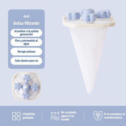 🌀【6 piezas】Filtro Flotante para Lavadora – Atrapa Pelusas, Cabellos y Pelos de Mascota en Cada Lavado 🧺