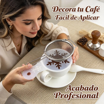 💖Un juego de 19 piezas por solo 23 euros☕✨19 elegantes moldes para hornear pasteles de café con arte latte