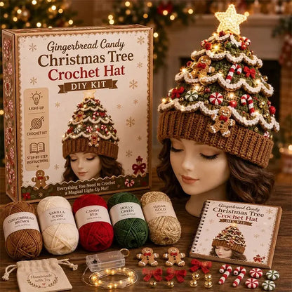 🧵🎄Oblíbená sada na háčkování vánočního stromečku a čepice