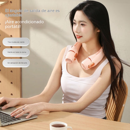 ❄️ Ventilador de aire acondicionado con cuello – Extremadamente silencioso, portátil y giratorio 360° – Ideal para el verano 🌞