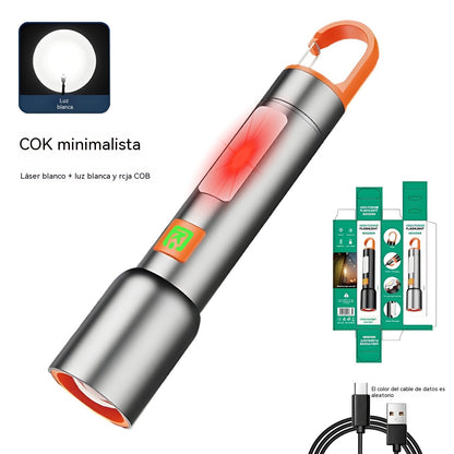 👍👍Linterna de alta intensidad con luz lateral multifuncional, carga rápida tipo C y batería de larga duración.