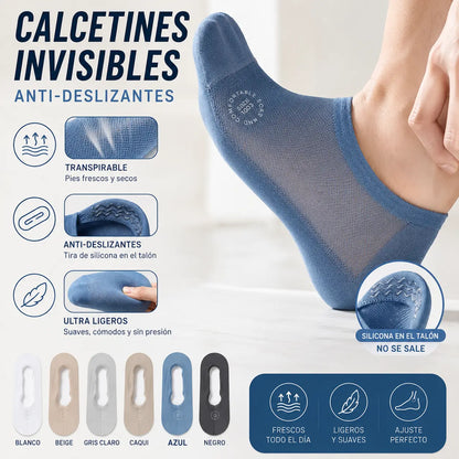🧦【6 pares 24 euros】Calcetines invisibles transpirables de malla fina antideslizantes universales de 6 piezas