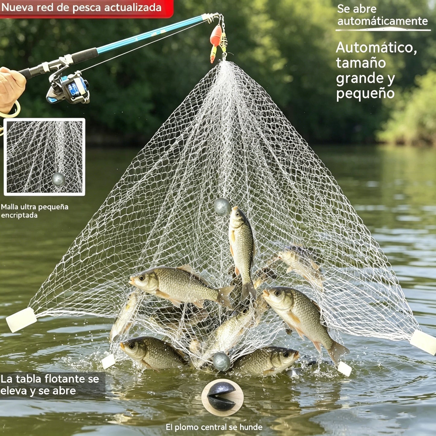 🔥Nuevo tipo de red de pesca/red adhesiva