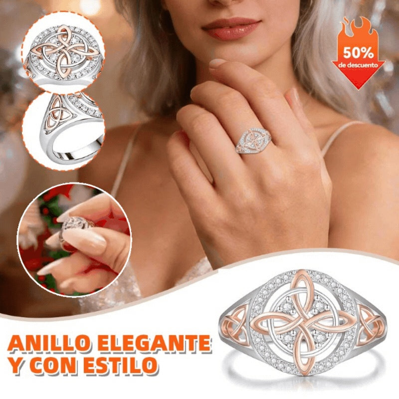 🔮Plata 925 Anillo de protección con nudo de retorno de bruja hecho a mano