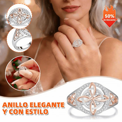 🔮Plata 925 Anillo de protección con nudo de retorno de bruja hecho a mano