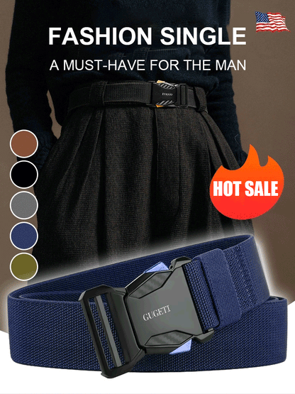 🥰Precio bajo por tiempo limitado🔥 Cinturón táctico elástico para hombre con hebilla de aleación – cómodo, resistente y fácil de usar