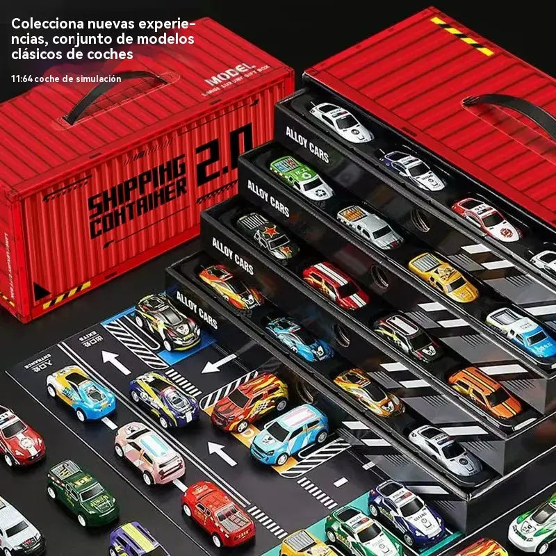 【50%OFF】🎁48 minicoches extraíbles con garaje incorporado