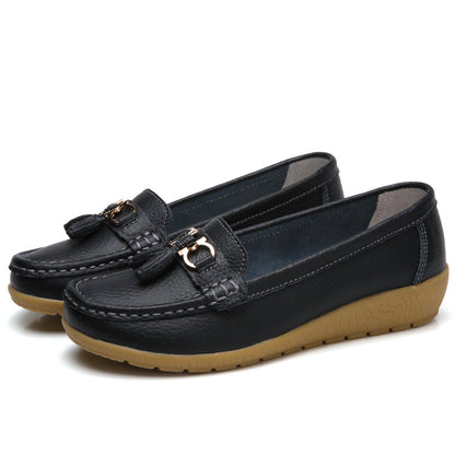 👟【35-44】Nuevos zapatos casuales de cuero genuino para mujer, moda 2026
