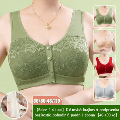 【Set od 3 dijela】【40-100kg】Ženski čipkasti grudnjak bez žice, udobna kopča naprijed
